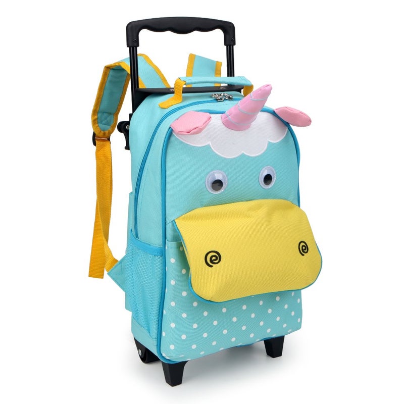 yodo Zoo 3-Way Kids Suitcase Luggage or Toddler Rolling Backpack with wheels, Small Unicorn - Image 2